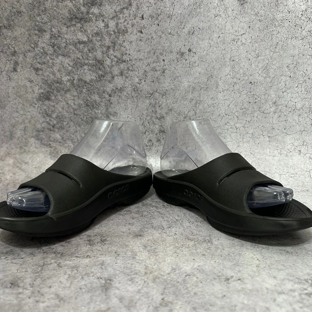Oofos OOahh Sport Recovery Slides Womens 8 Black Comfortable Arch Support